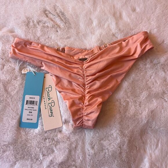 BEACH BUNNY BASICS TRIPLE STRAP SKIMPY BOTTOM - Picture 2 of 7